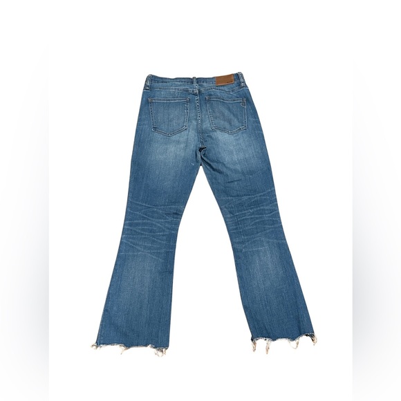 Women’s Madewell Cali Demi-Boot Denim Blue Jeans Chewed Hem Edition Size 27 - Picture 2 of 11